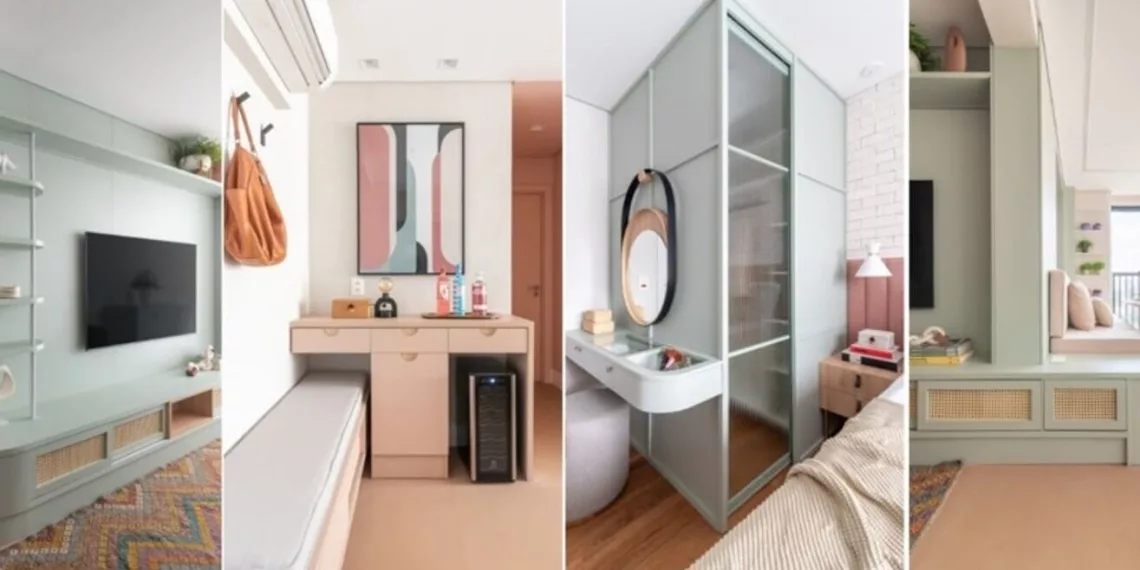 Tons pastel, integração de ambientes e soluções criativas marcam reforma de apartamento com 73m²