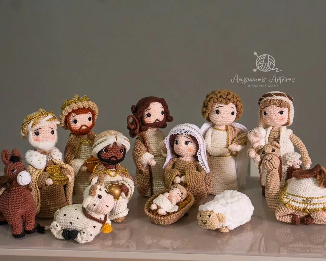 presepio amigurumi 2 jpg Presépios Amigurumi: Combinação Perfeita de Criatividade e Tradição Natalina