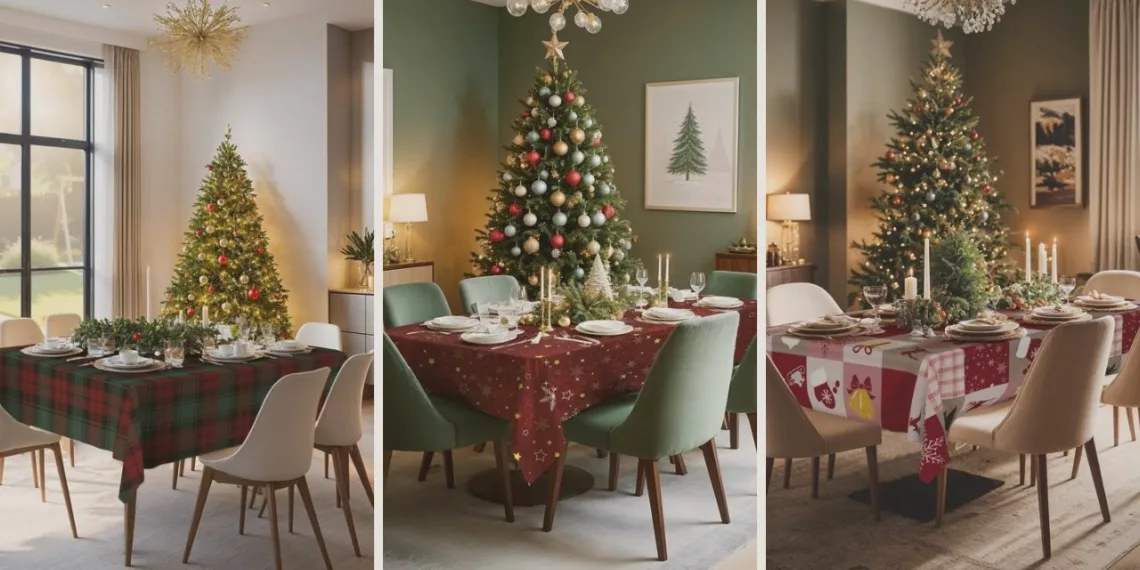 Toalhas temáticas são opções para decorar no Natal
