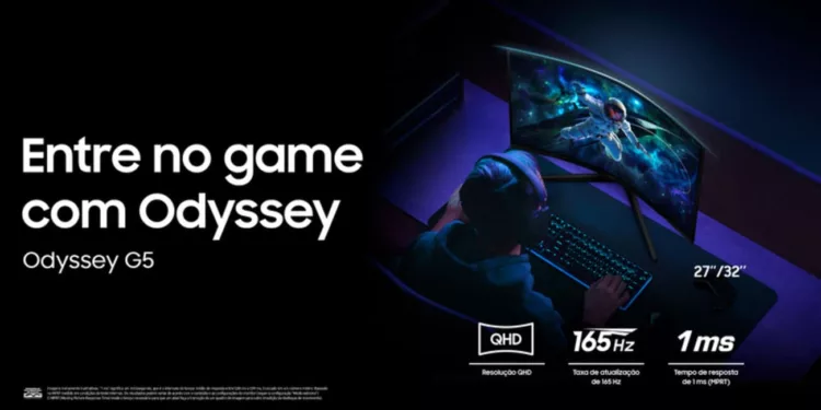 Monitor Samsung Odyssey G5. Imagem meramente ilustrativa.