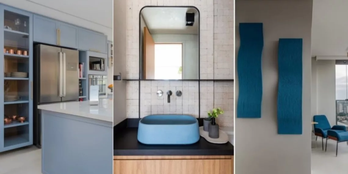 Na marcenaria, em obras de arte, nos azulejos e móveis soltos… o azul é uma das cores mais queridas quando o assunto é arquitetura de interiores, deixando os ambientes leves, aconchegantes e cheios de estilo! | Projetos: arquiteta Mari Milani | FOTOS: Erika Urbino e Mariana Camargo