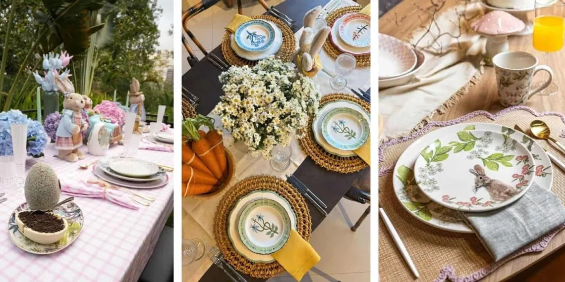 Mesas decoradas com produtos das empresas Mameg Home, Bacci Milano, 6F Decorações e Oxford / Divulgação ABUP