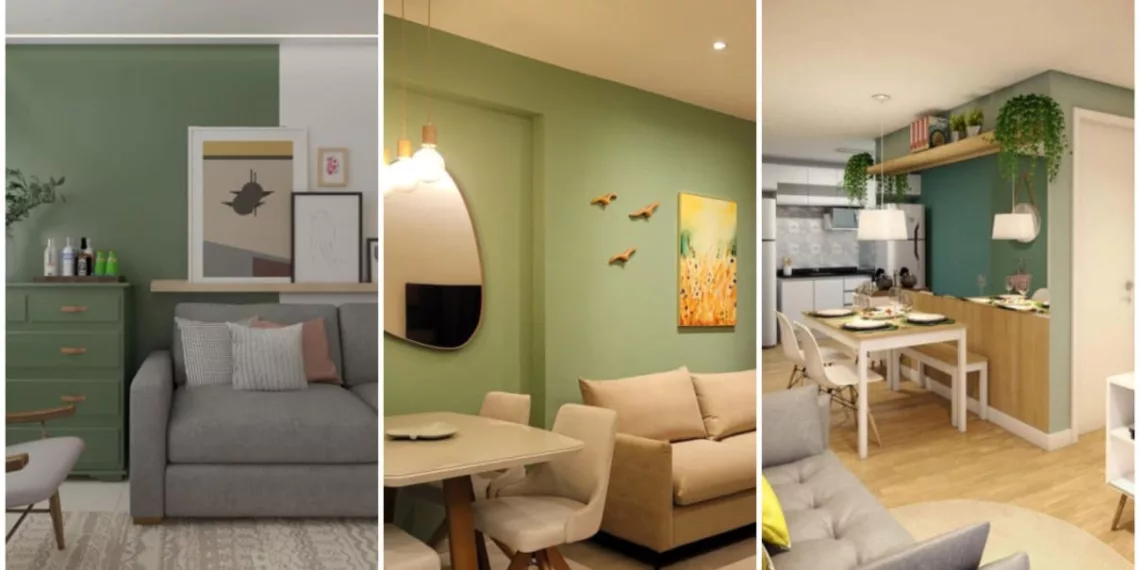 Decoração de sala verde