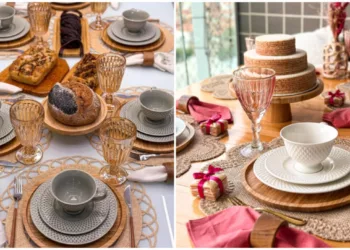 mesa posta para cafe da tarde