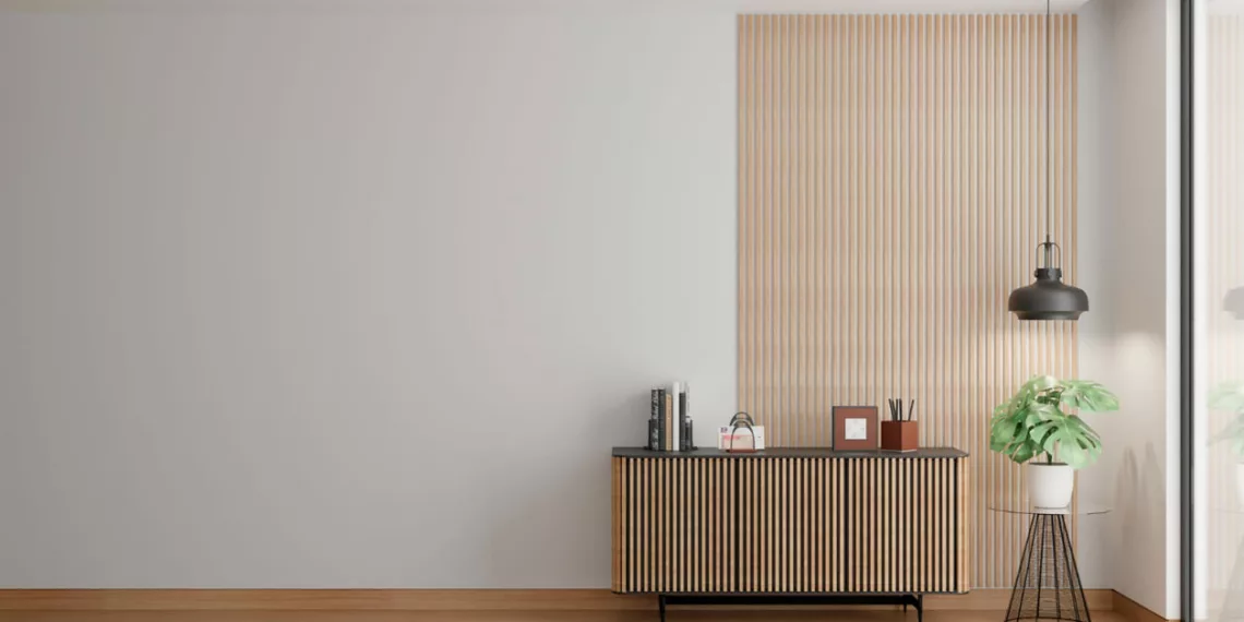 painel ripado na sala
