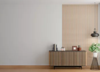 painel ripado na sala