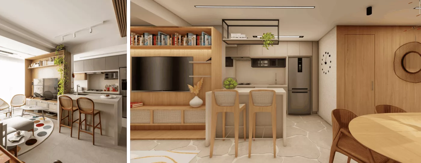 Apartamento com projeto 3d