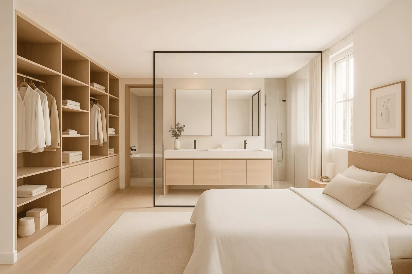Quarto com closet e banheiro: ideias modernas para viver com mais conforto e estilo