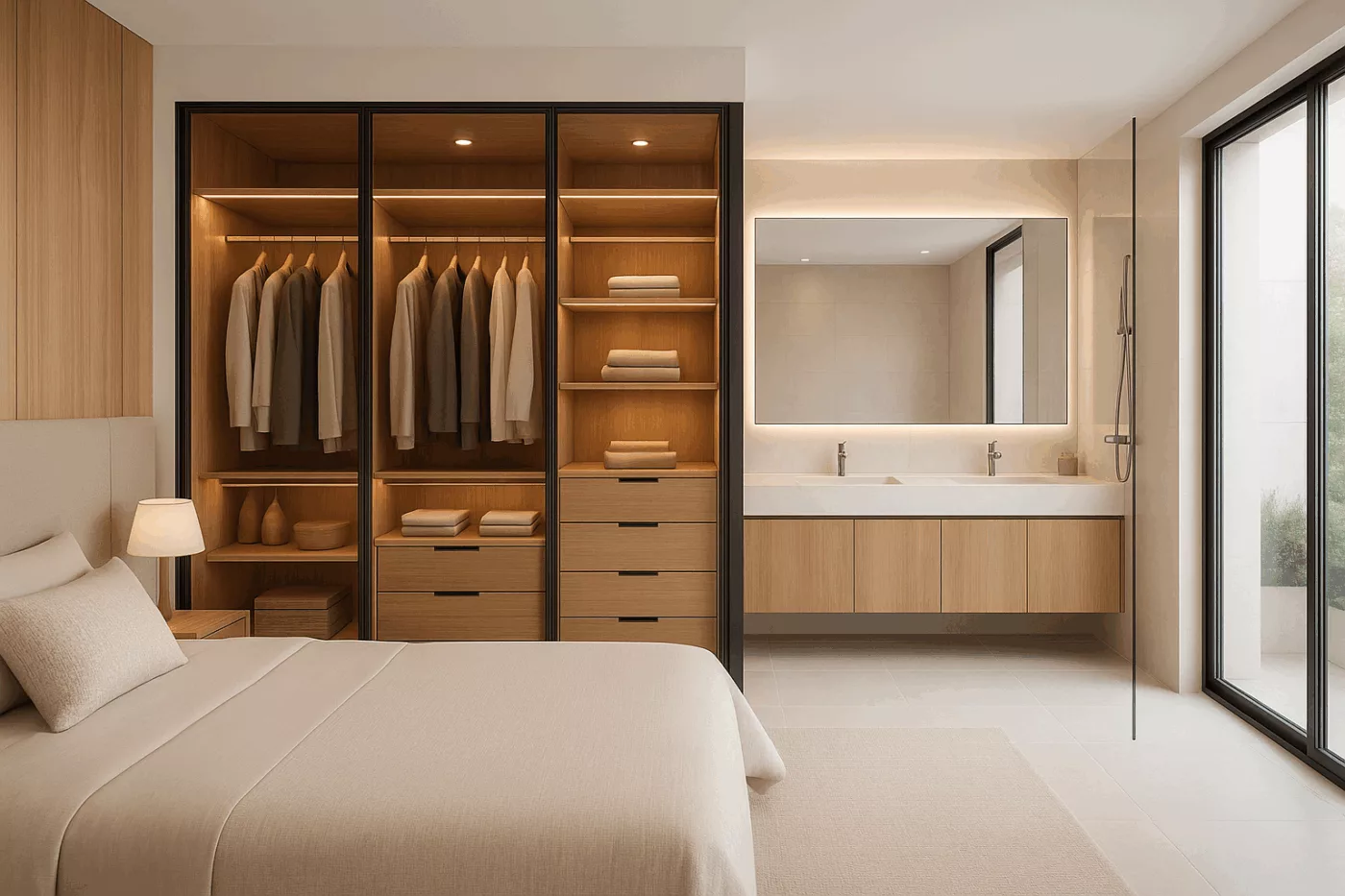 Quarto com closet e banheiro: ideias modernas para viver com mais conforto e estilo