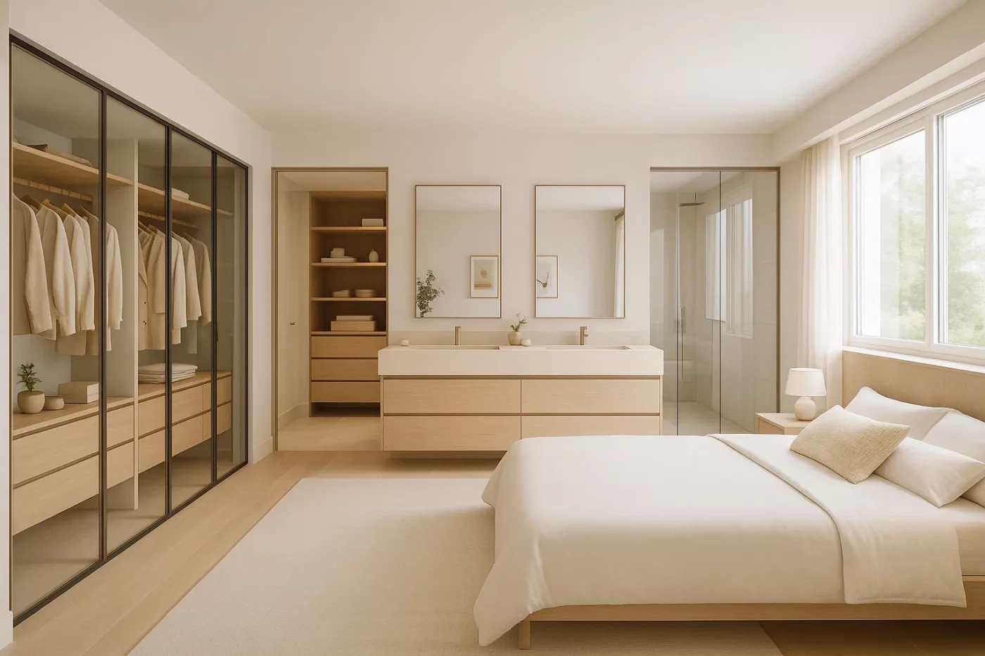 Quarto com closet e banheiro: ideias modernas para viver com mais conforto e estilo