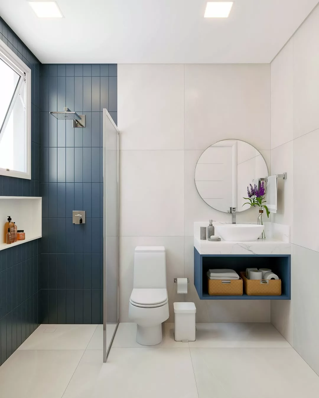 Banheiro minimalista: menos detalhes, mais impacto visual e conforto