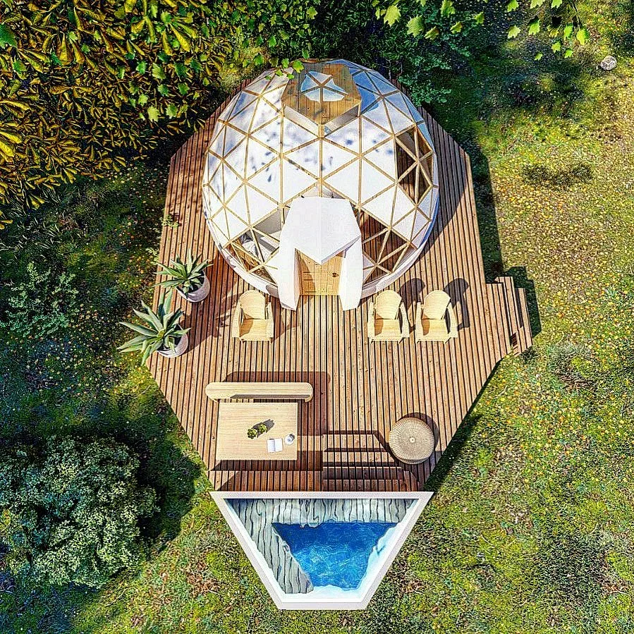 Domo geodésico no jardim é nova tendência para relaxar e se reconectar com o essencial