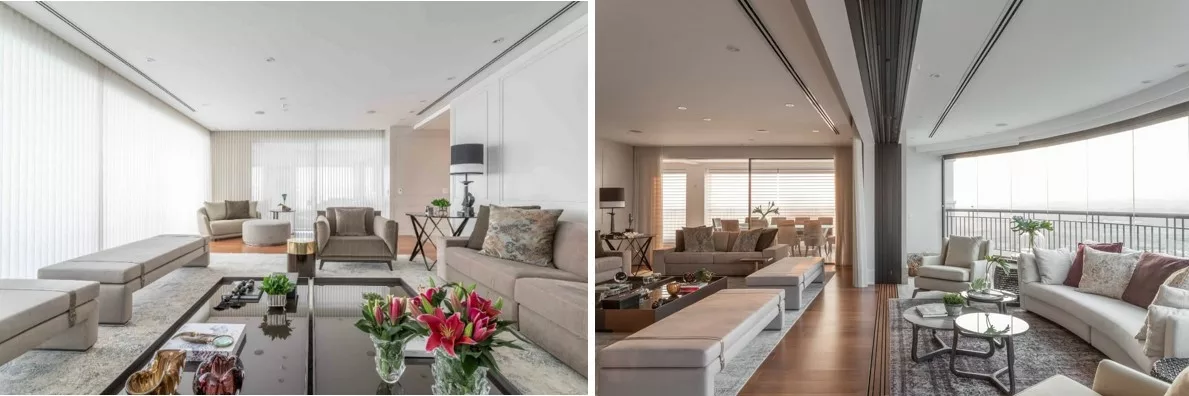 Mesma planta, dois projetos bastante distintos e a força transformadora da arquitetura de interiores