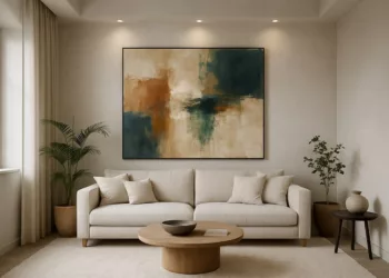 sala com quadro grande