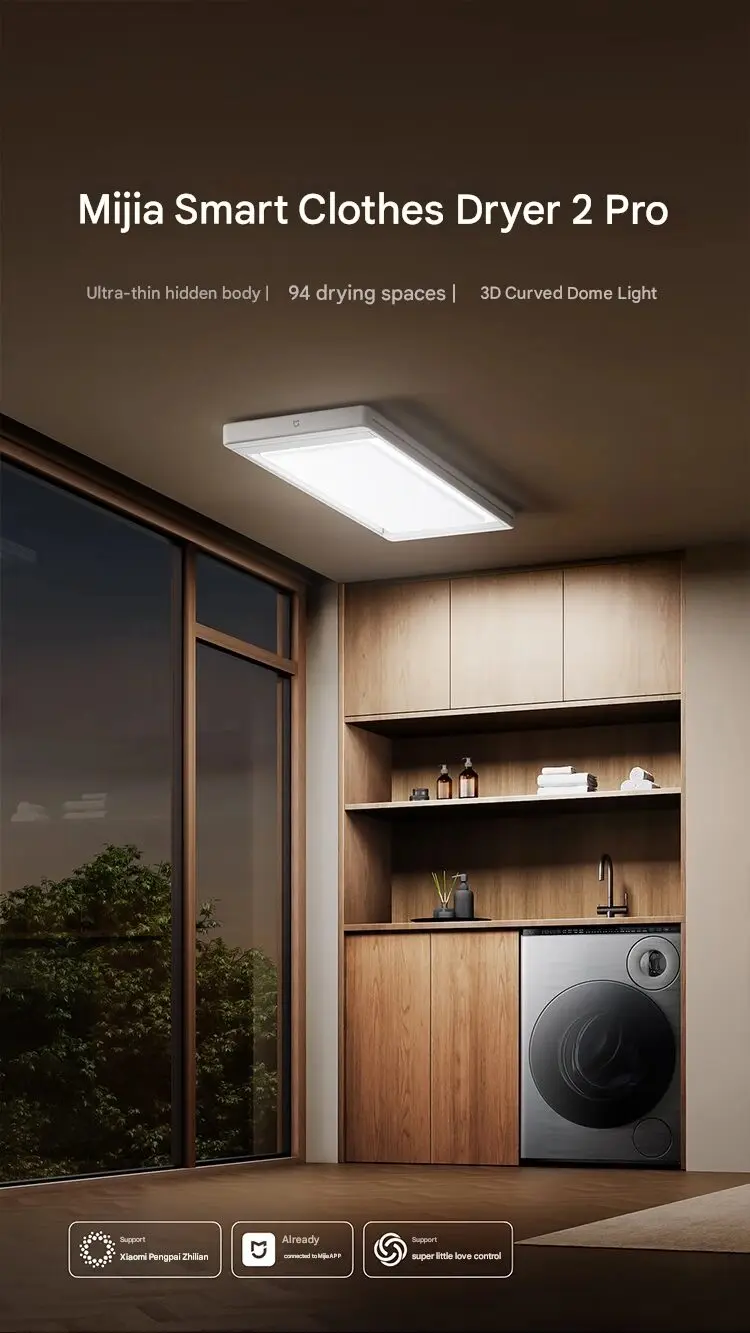 Varal inteligente da Xiaomi impressiona ao parecer uma luminária de teto