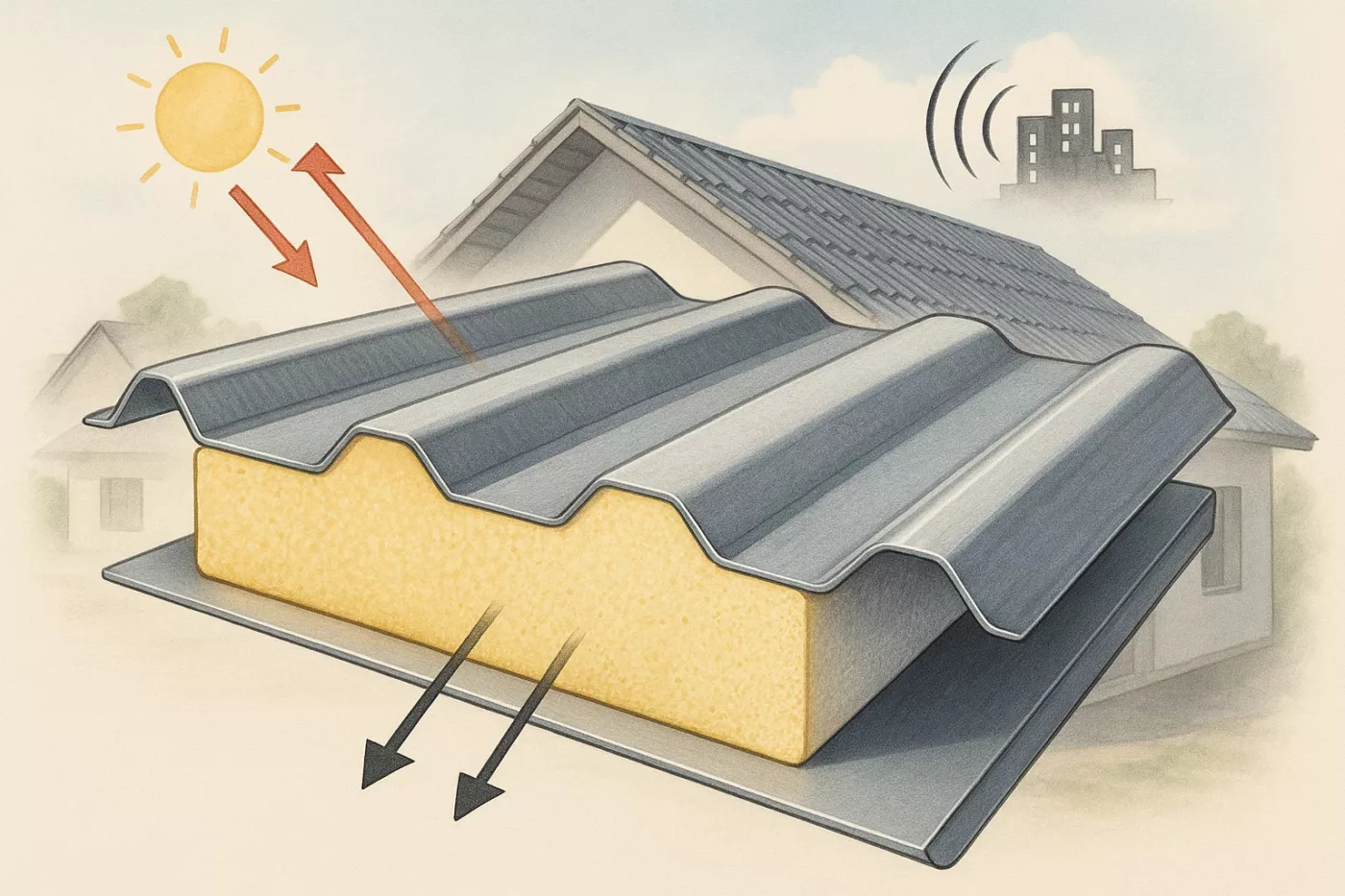 Quer mais conforto térmico e menos barulho em casa? Veja como a telha termoacústica resolve esse problema