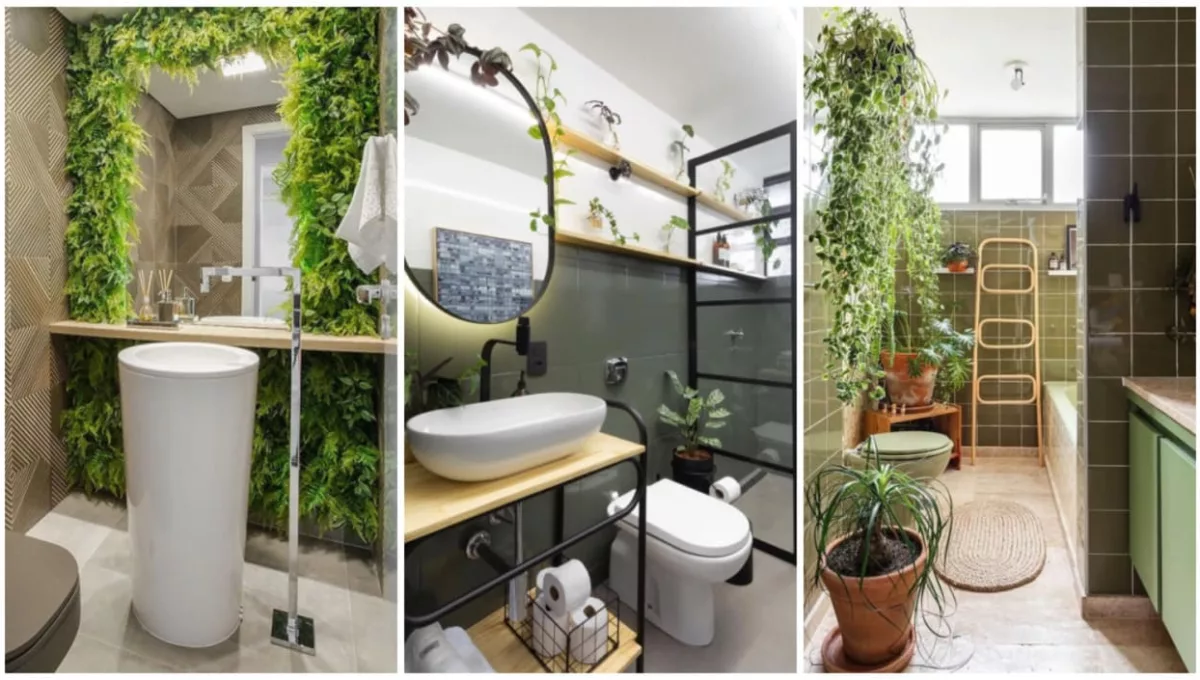 Banheiros com paredes verdes: tendência que une natureza e estilo