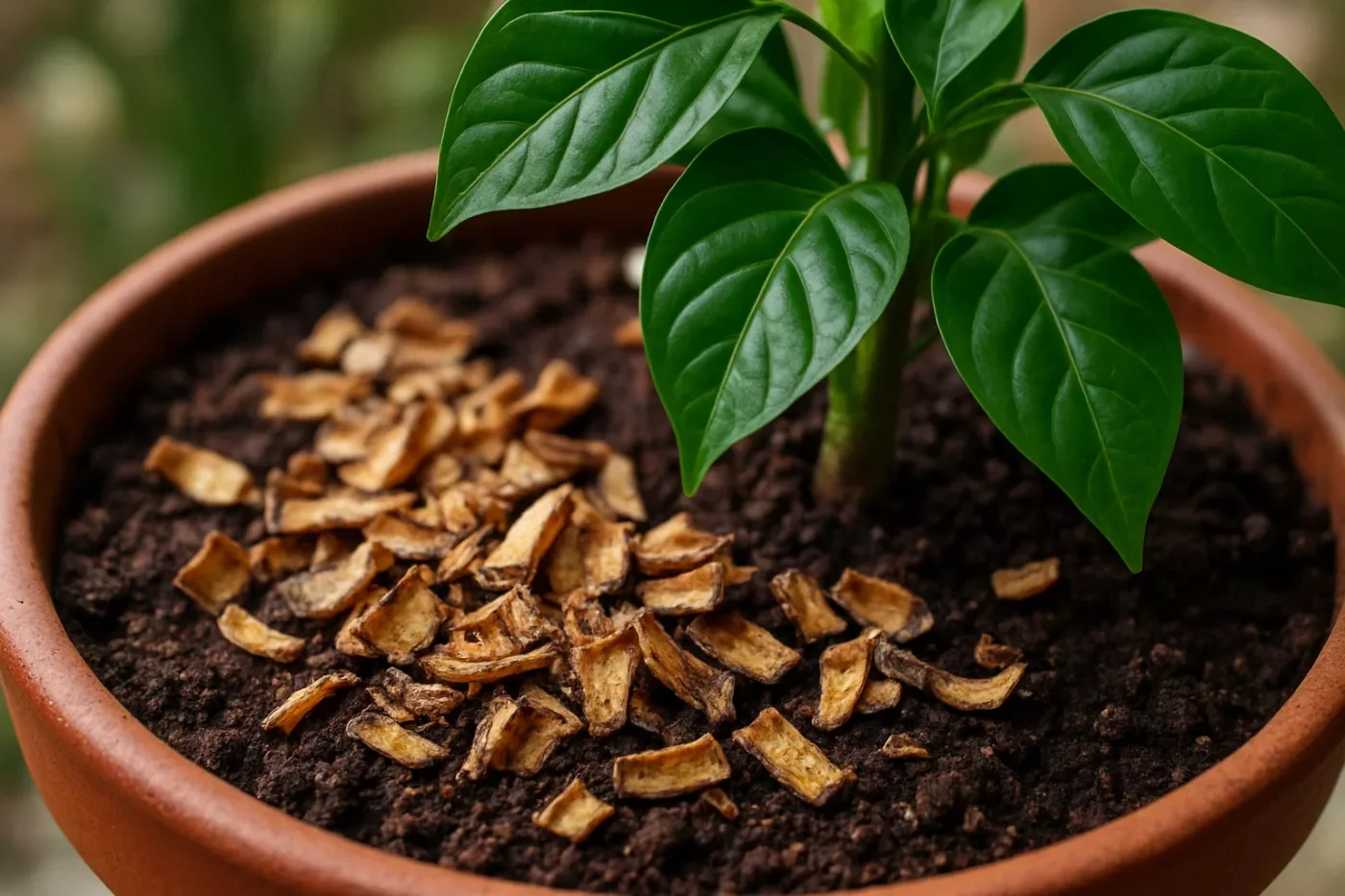 Você sabia que esse truque com casca de banana deixa suas plantas mais verdes?