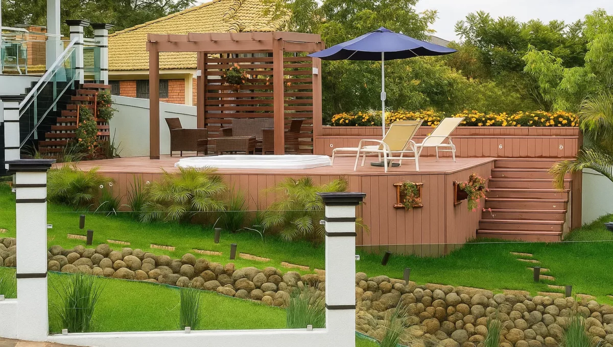 Deck elevado: solução inteligente para cobrir áreas irregulares do quintal