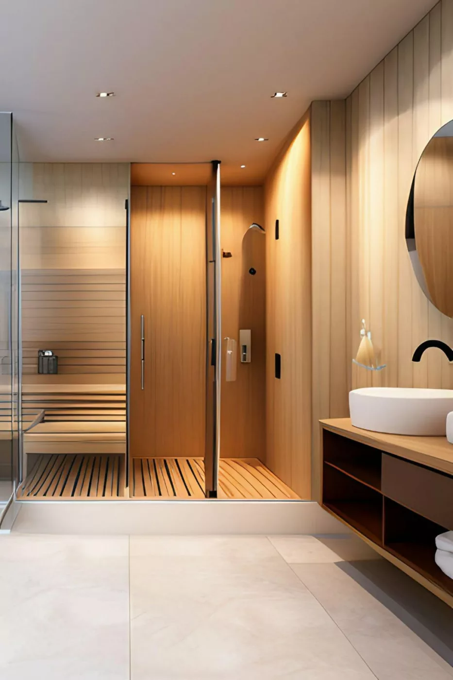 Spa residencial: como montar um espaço wellness com home sauna, fonte sonora e clima de refúgio natural