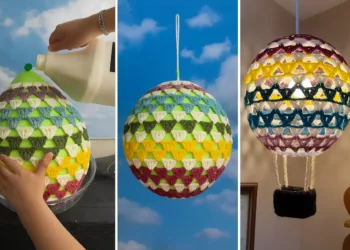 Você não vai acreditar como essa luminária de crochê é feita — e o efeito é mágico