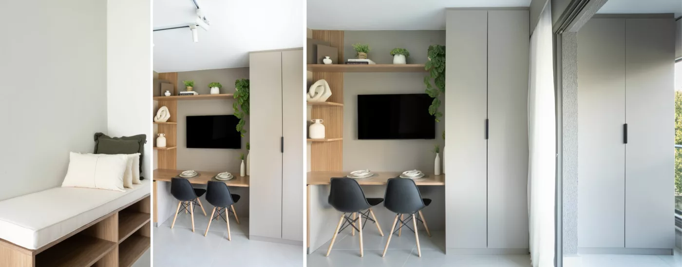 Reforma de studio de 27m² para locação de curta temporada