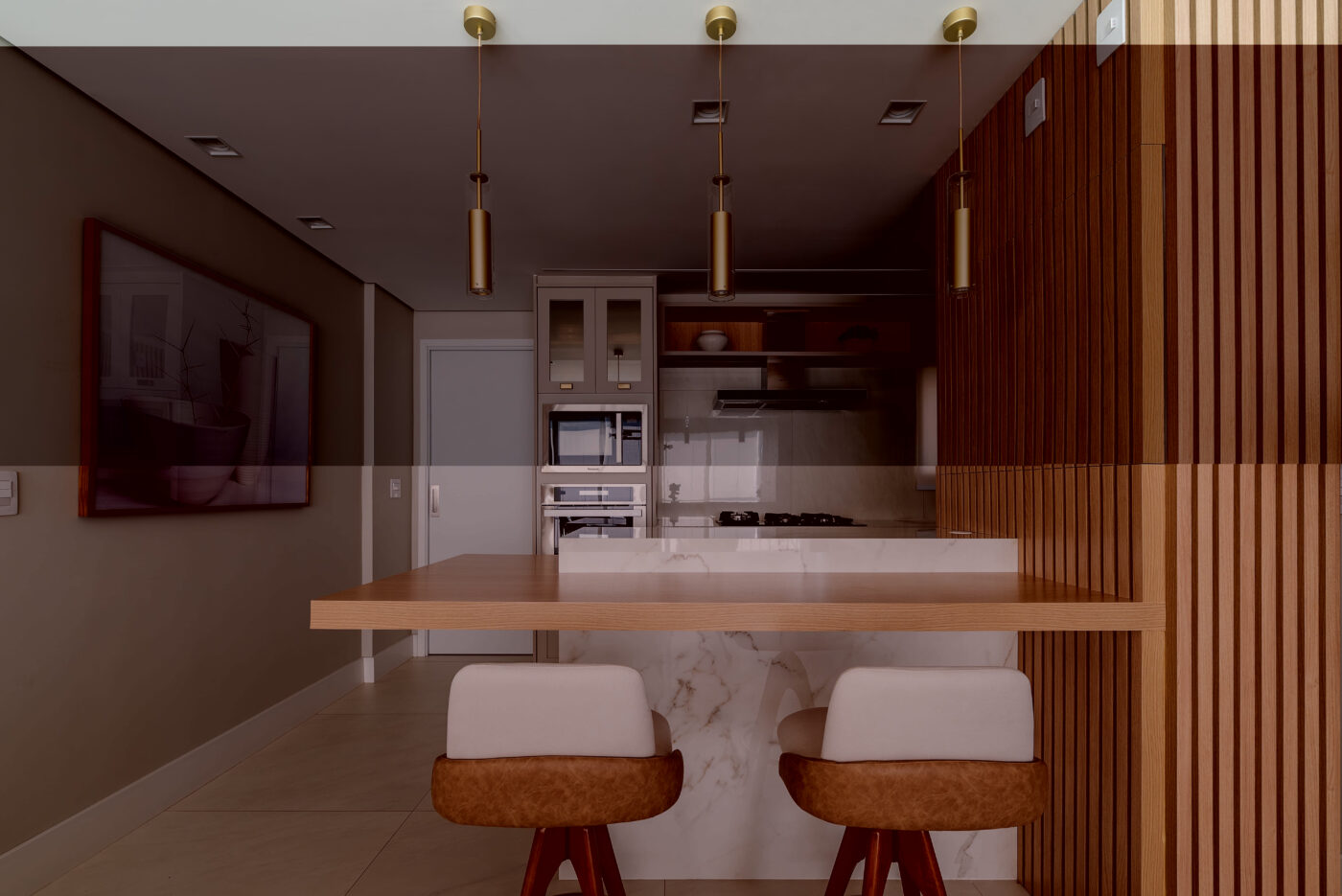 Reforma de apartamento traduz nova fase da moradora com soluções de conforto e elegância