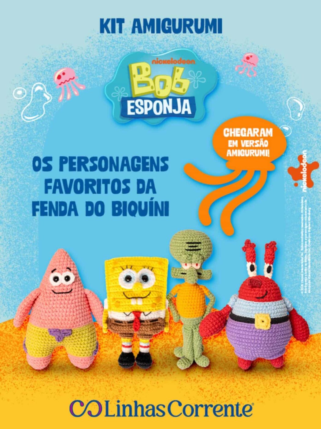 Kit Amigurumi Bob Esponja estreia nos armarinhos nacionais