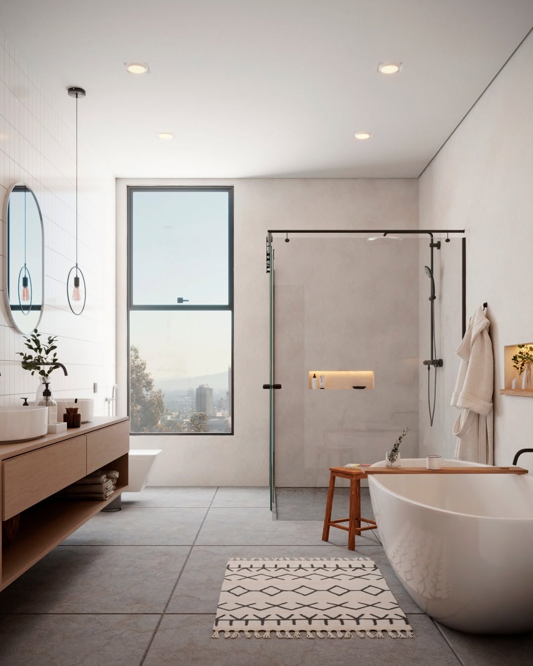 Banheiro Japandi: como criar um refúgio minimalista com iluminação, revestimentos e cores equilibradas