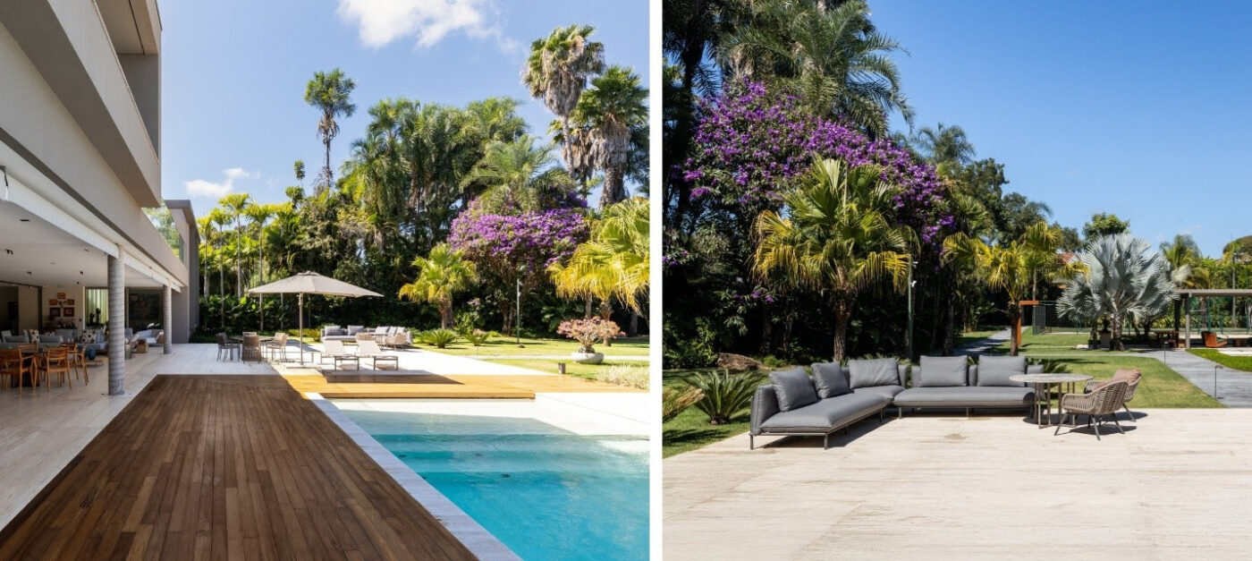 Piscinas integradas à natureza: o papel do paisagismo na criação de refúgios de bem-estar