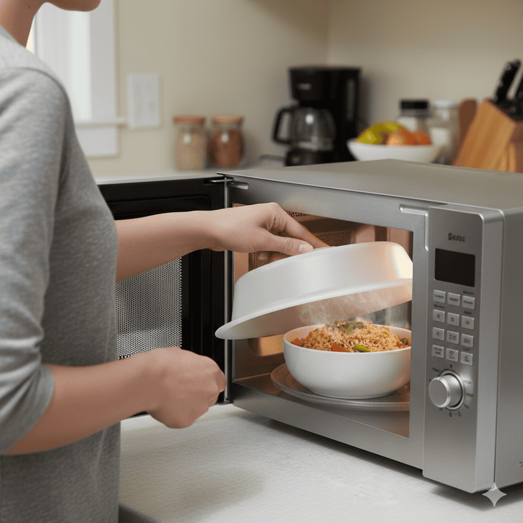 Tampa de micro-ondas: como esse item simples protege sua comida e seu eletrodoméstico