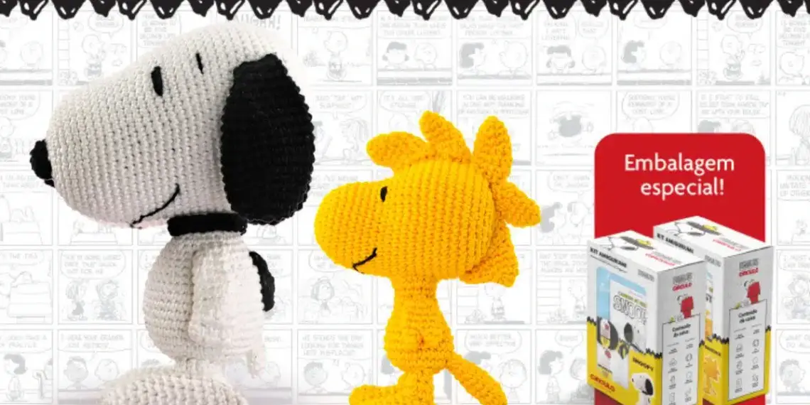 Snoopy e Woodstock ganham versão em crochê nos novos kits da Círculo