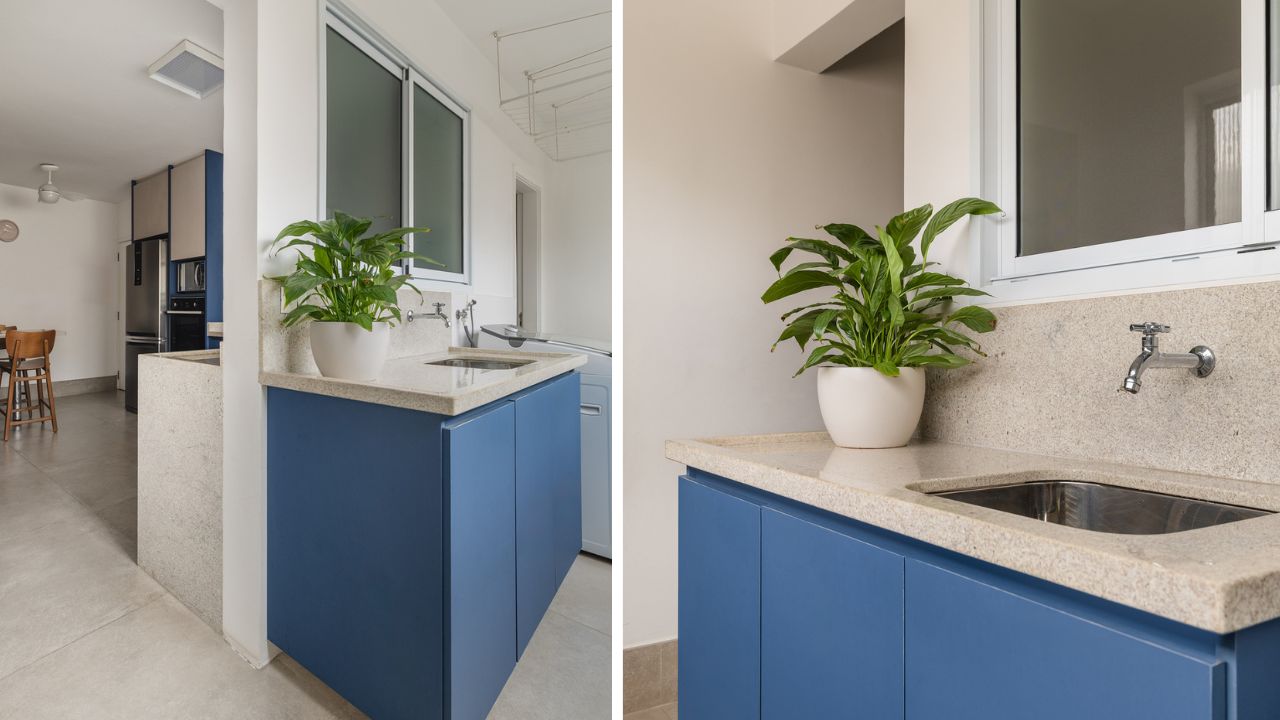 Apartamento anos 1980 ganha nova vida com reforma focada na cozinha e na área de serviço