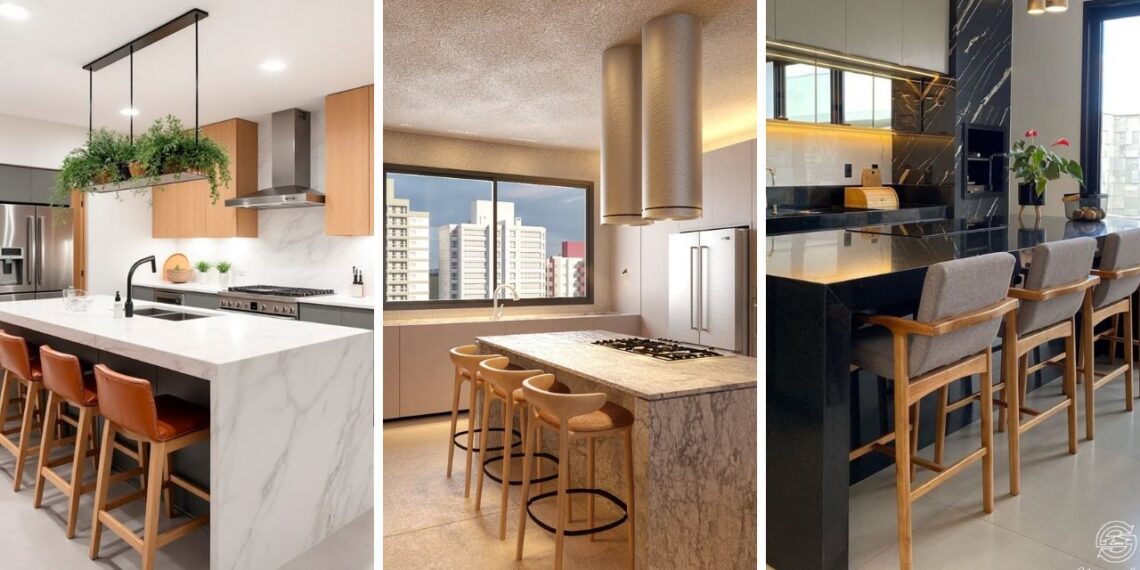 Banquetas na ilha da cozinha: dicas +5 ideias para escolher, decorar e valorizar o ambiente