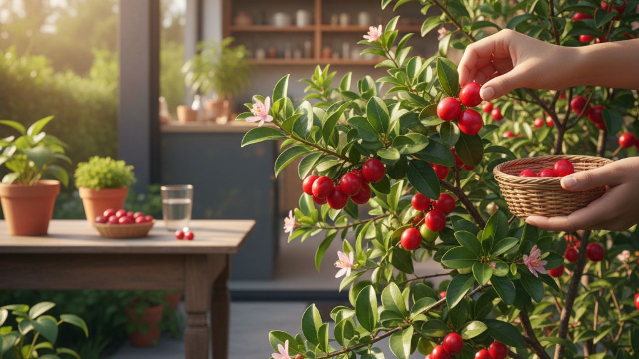 Acerola é a fruta perfeita para unir paisagismo, saúde e cultivo fácil em casa
