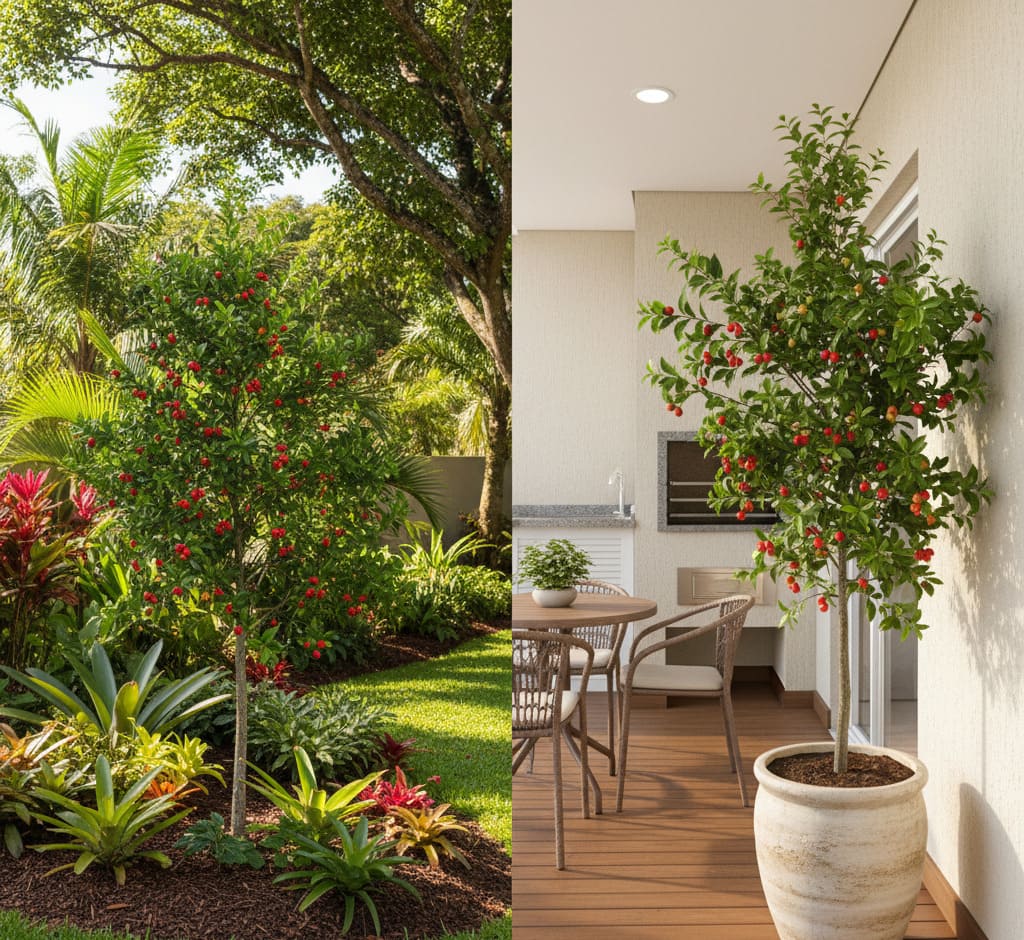 Acerola é a fruta perfeita para unir paisagismo, saúde e cultivo fácil em casa
