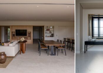 Presente em diversos ambientes internos, o aparador é a solução para ambientes que precisam de um móvel para atuar como suporte de itens pequenos e decorativos | Projetos: Paiva e Passarini Arquitetura e Design | Fotos: Vitor Martins e Xavier Neto