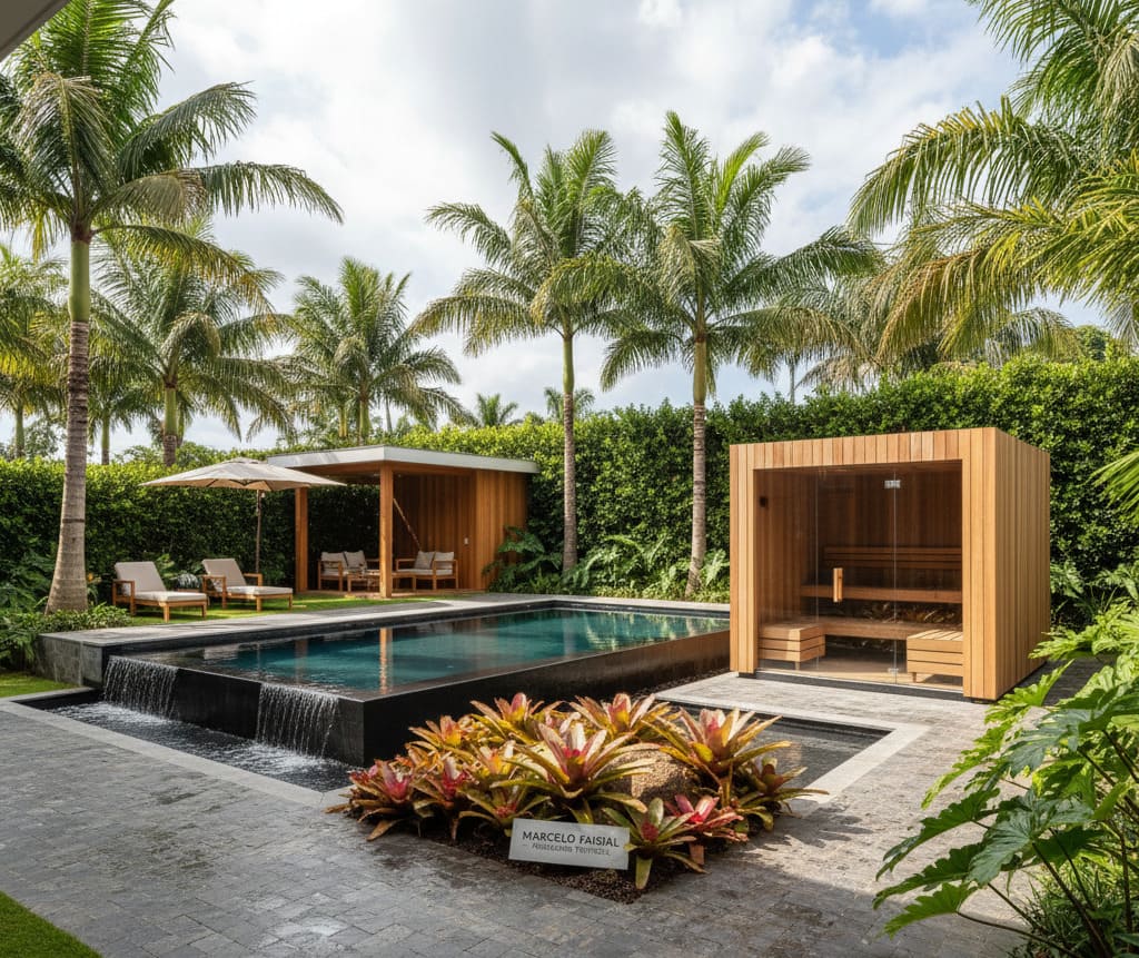 O fundo da casa como refúgio: Como a edícula integrada com piscina valoriza o imóvel e o bem-estar.