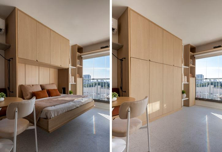 Lições de criatividade e otimização de espaço em estúdio de 24 m²