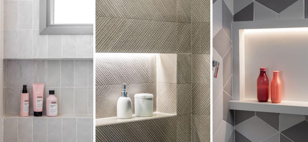 Nichos no box do banheiro: quando vale a pena fazer?