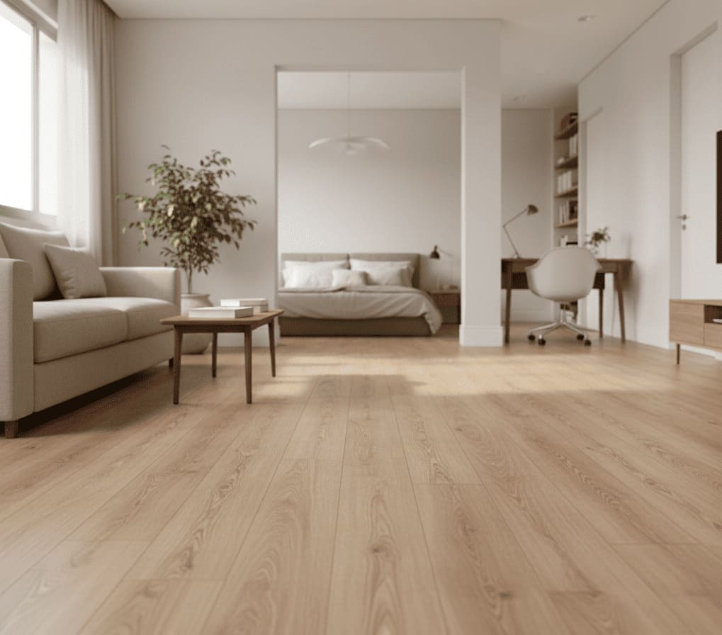 Piso laminado de madeira combina beleza natural e praticidade no dia a dia