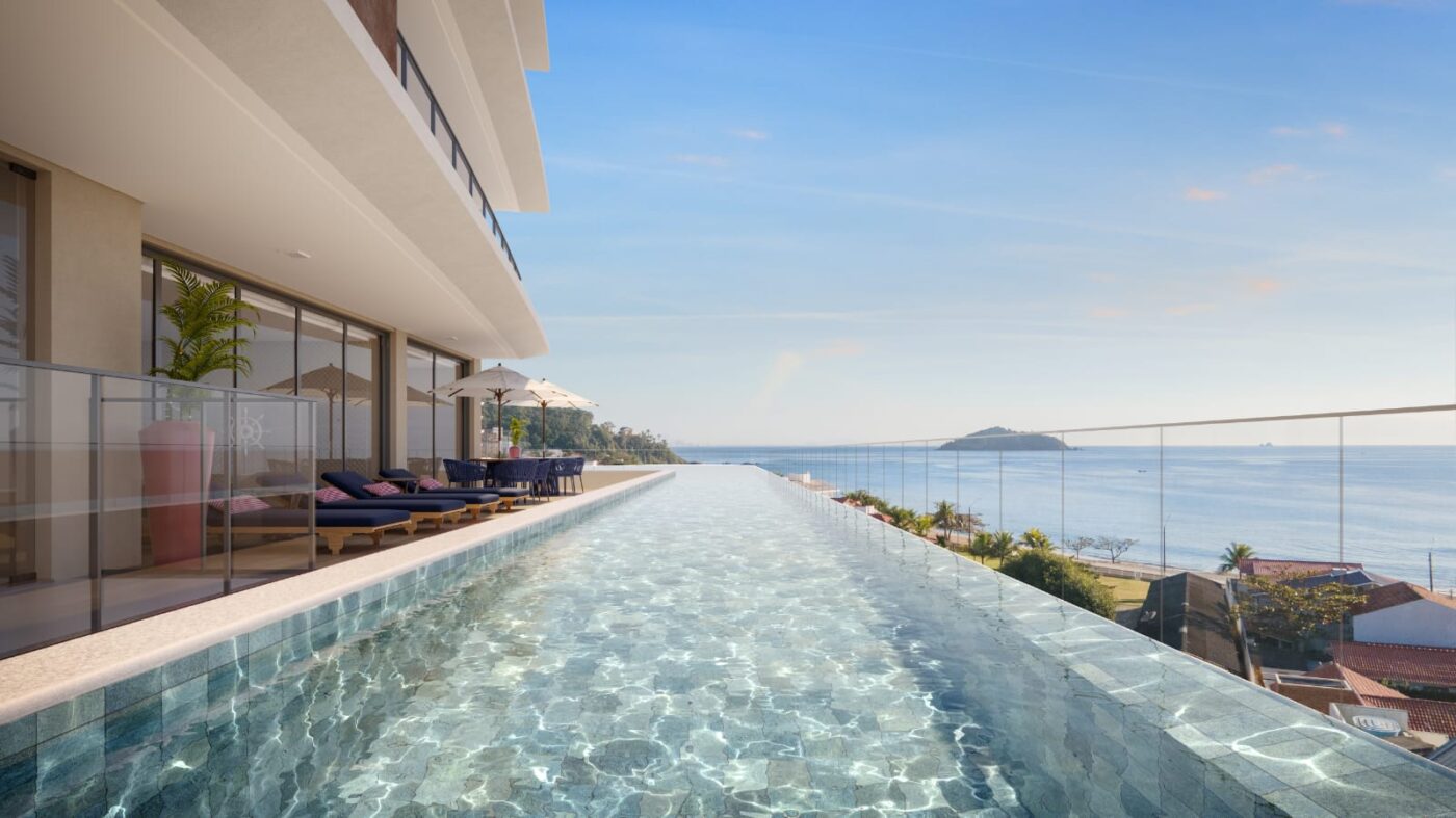 Arranha-céu à beira-mar redefine o skyline de Penha com projeto inspirado na Grécia