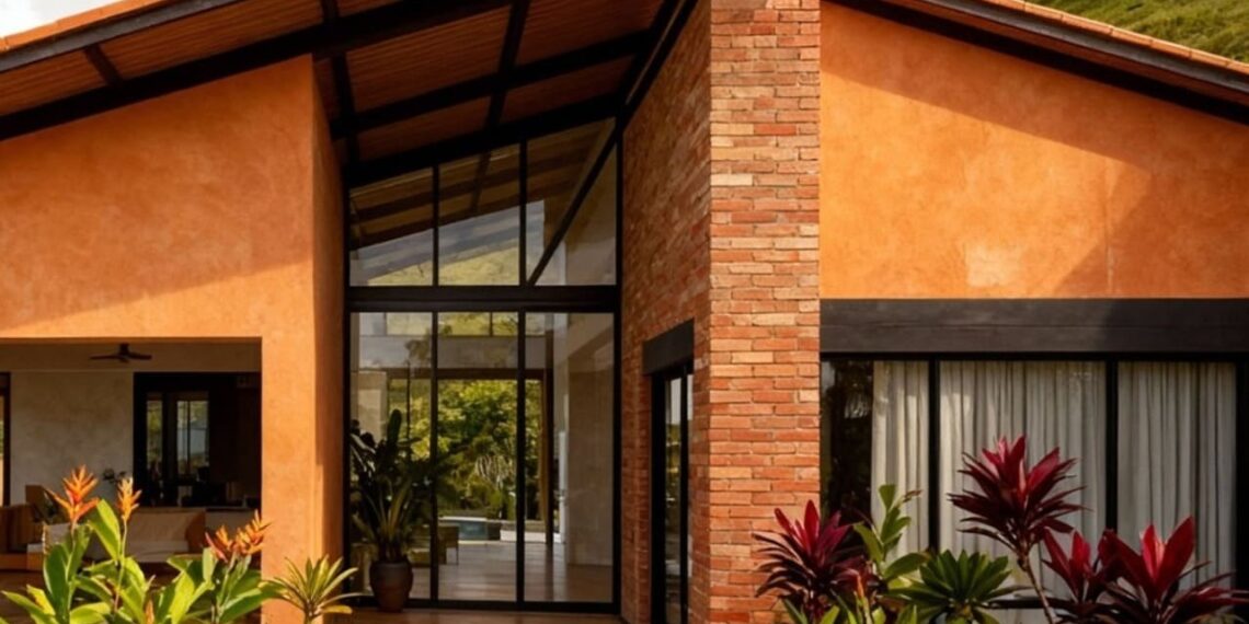 Tijolinho aparente na fachada transforma a casa com textura, memória e sofisticação discreta