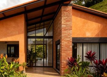 Tijolinho aparente na fachada transforma a casa com textura, memória e sofisticação discreta