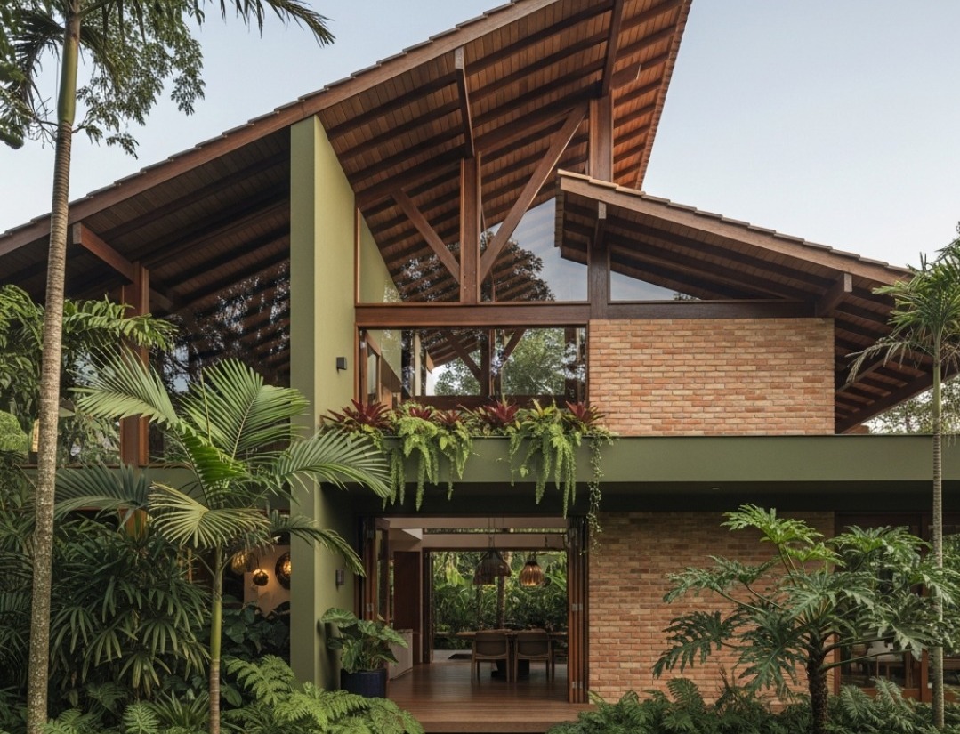 Tijolinho aparente na fachada transforma a casa com textura, memória e sofisticação discreta