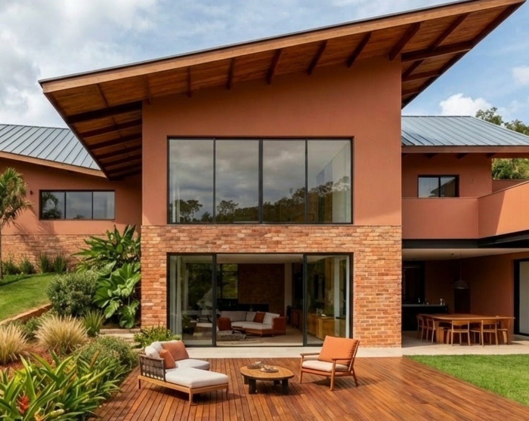 Tijolinho aparente na fachada transforma a casa com textura, memória e sofisticação discreta