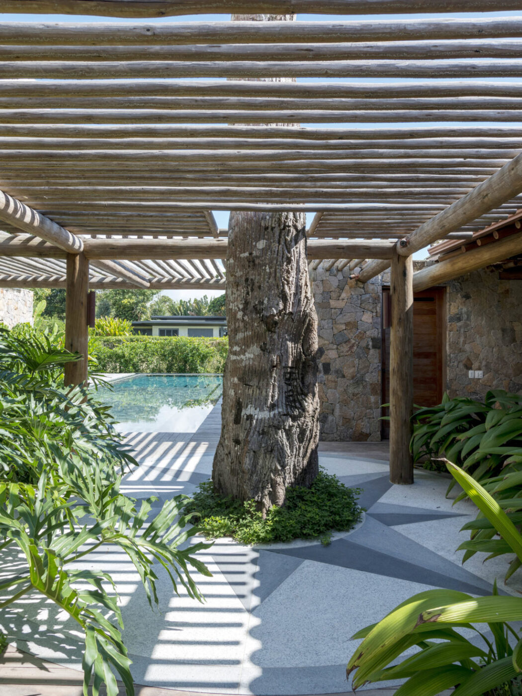 Casa de praia em Trancoso une arquitetura contemporânea e árvores preservadas