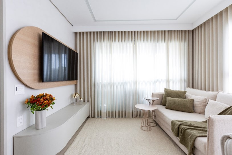 Apartamento de 60m² mostra como unir romantismo e funcionalidade em um único projeto