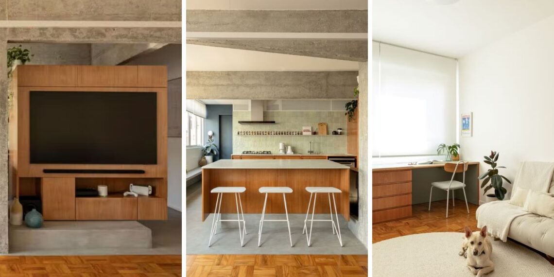 Apartamento reformado une integração total e cores que remetem ao mar em São Paulo