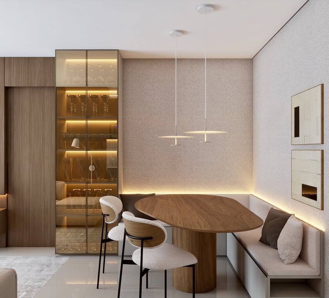 Canto alemão: o detalhe que otimiza o espaço e cria ambientes mais acolhedores